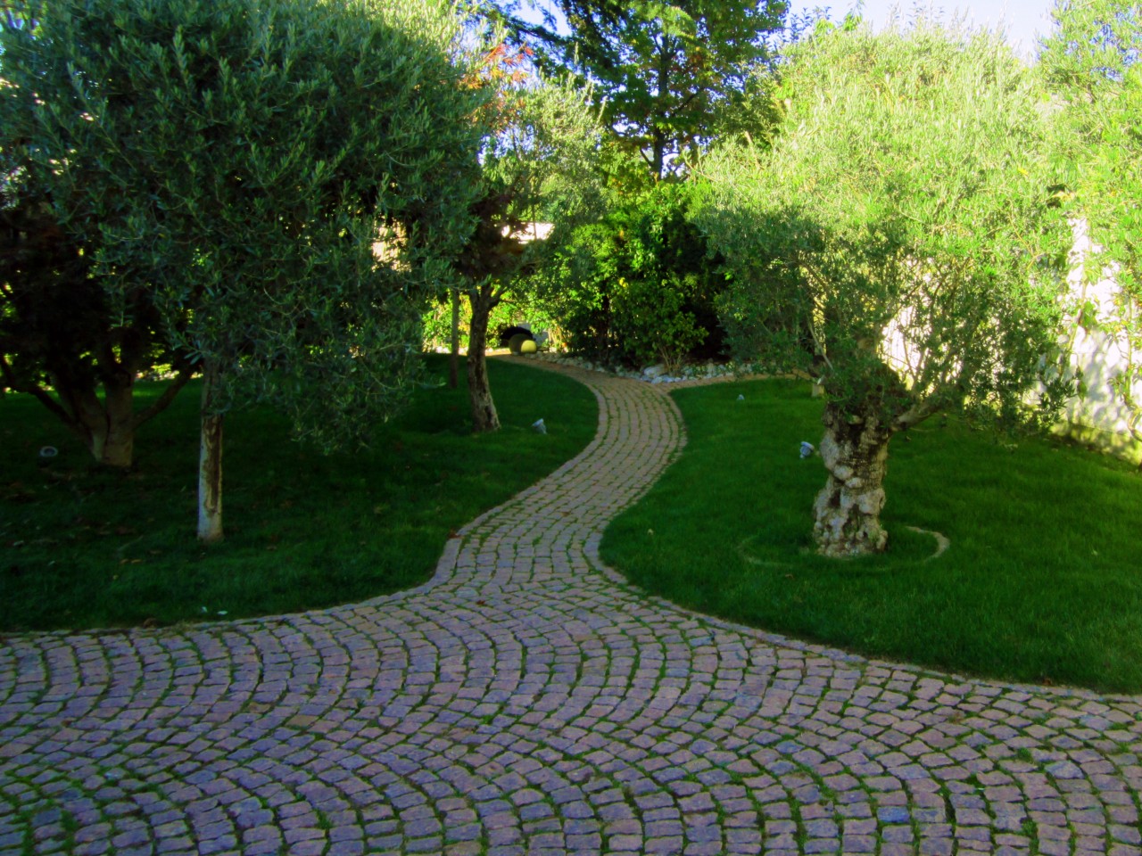 Cour et chemin en pavés naturels