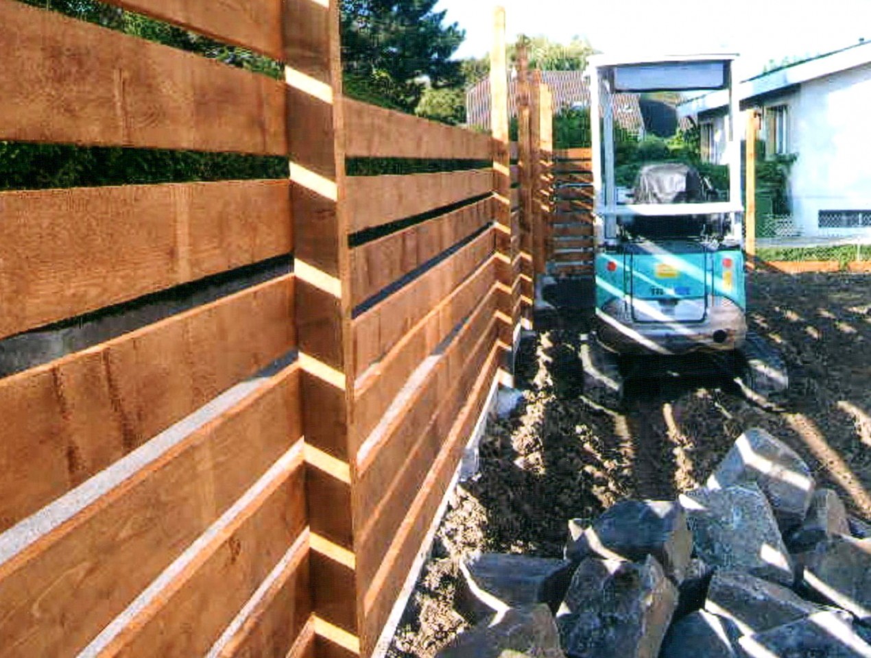 Palissade en bois brise-vue
