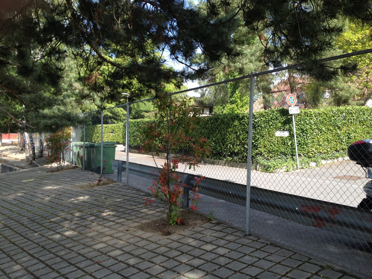 Clôture galvanisée renforcée pour un préau d’école